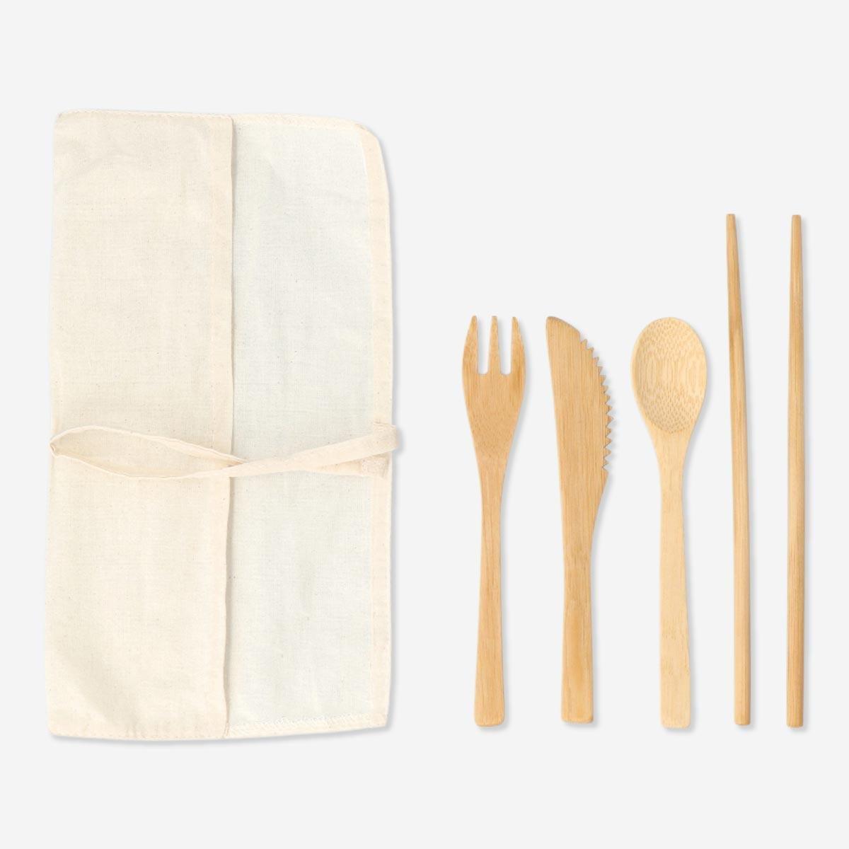 Wooden cutlery set