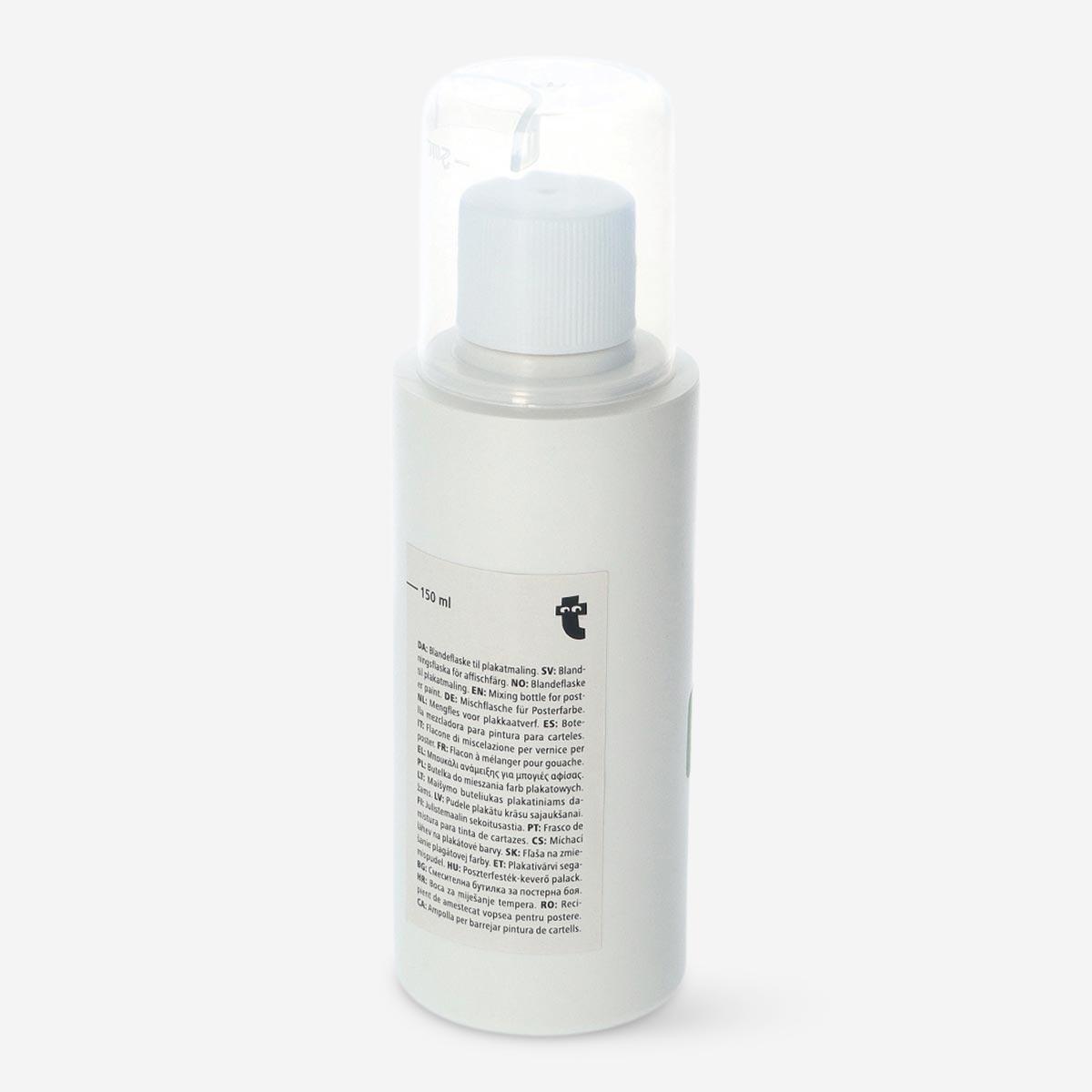 White mixing bottle for poster paint