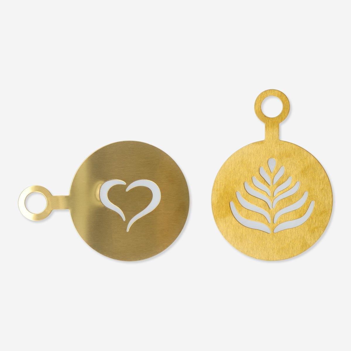 Gold stainless steel coffee stencils