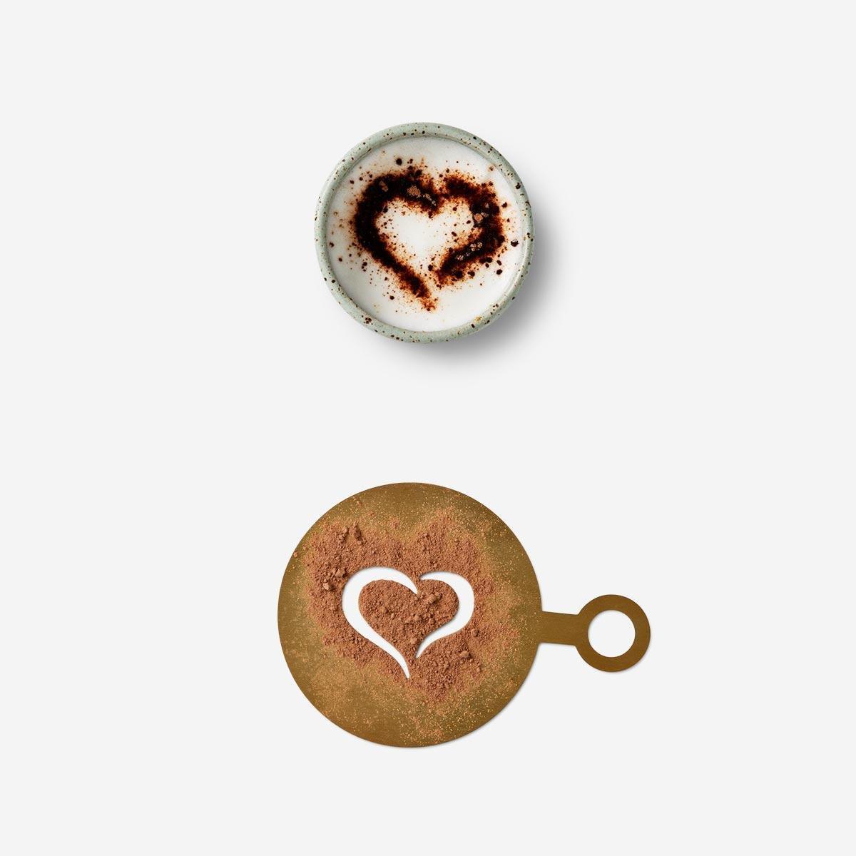 Gold stainless steel coffee stencils