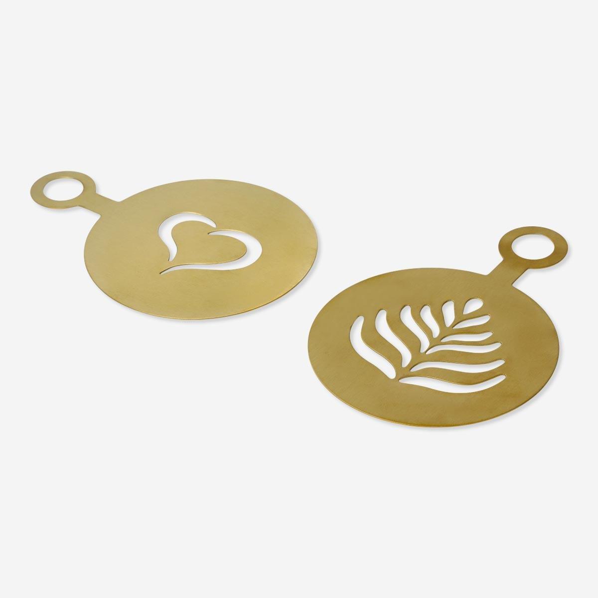 Gold stainless steel coffee stencils