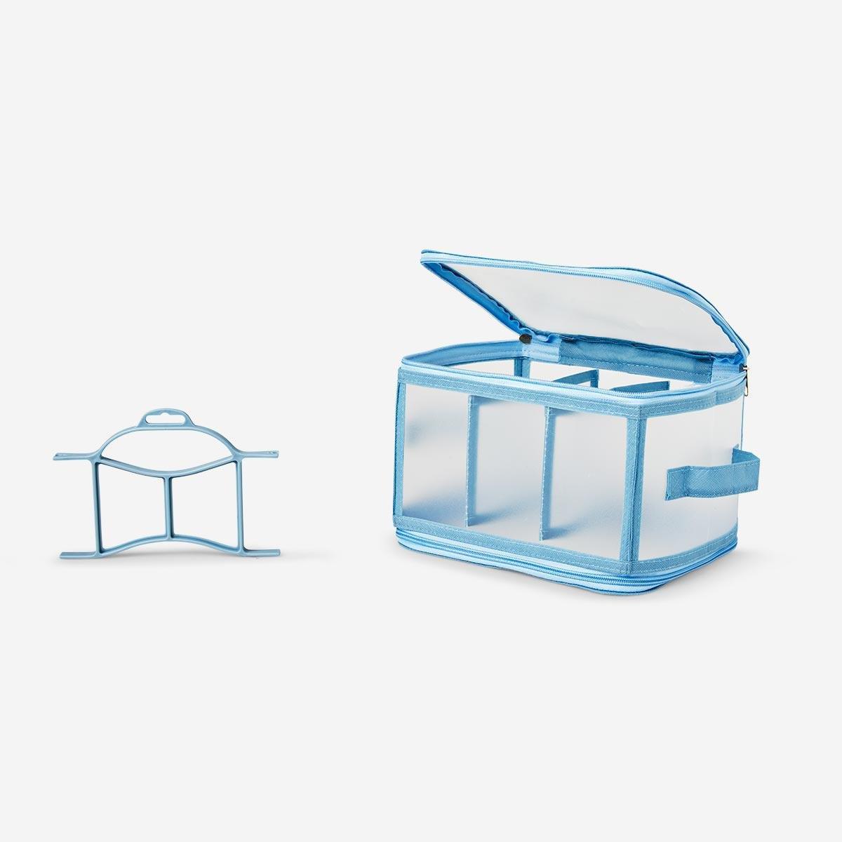 Blue storage box for string lights