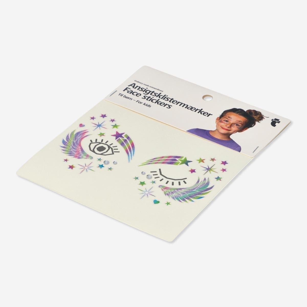 Multicolour face stickers. kids size