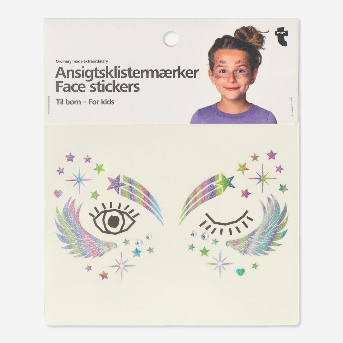 Multicolour face stickers. kids size