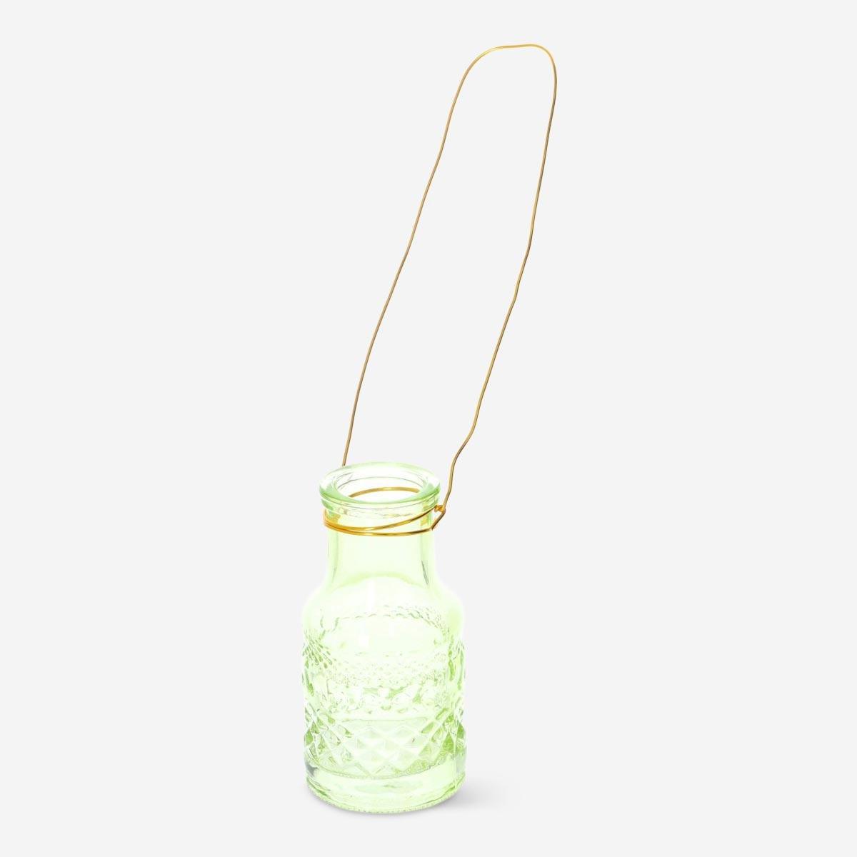 Green glass vase