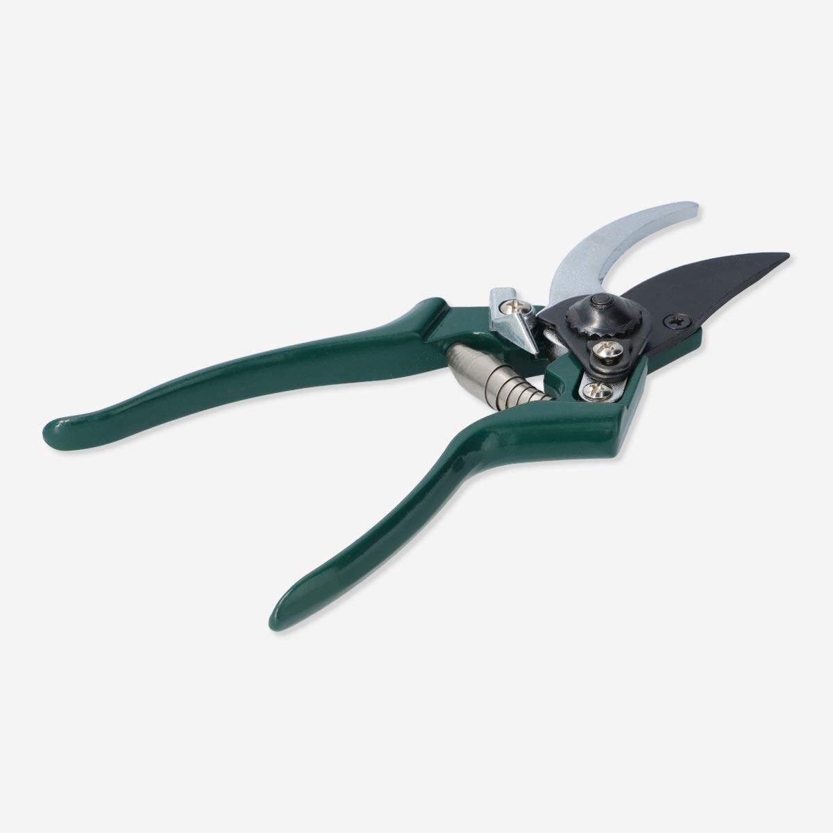 Green garden scissors