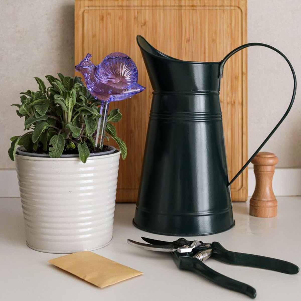 Green garden scissors