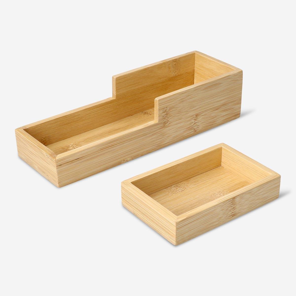 Bamboo cosmetic organiser