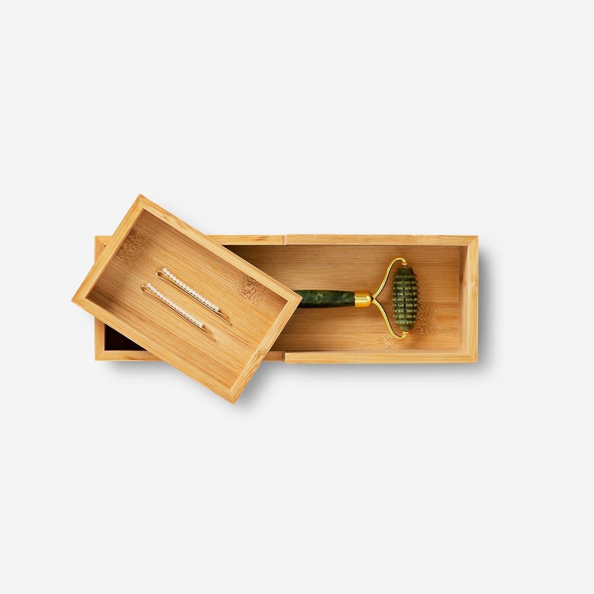Bamboo cosmetic organiser