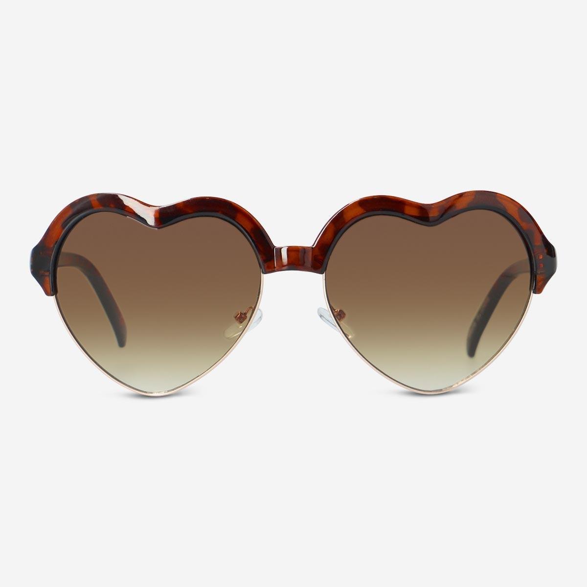 Brown heart animal design sunglasses