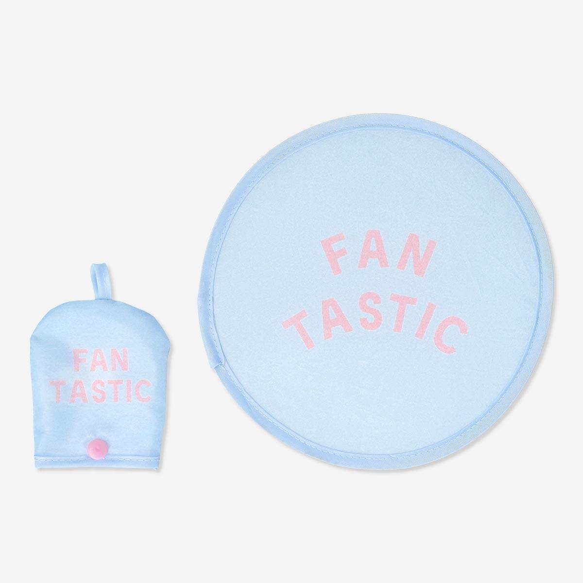 Blue foldable fan
