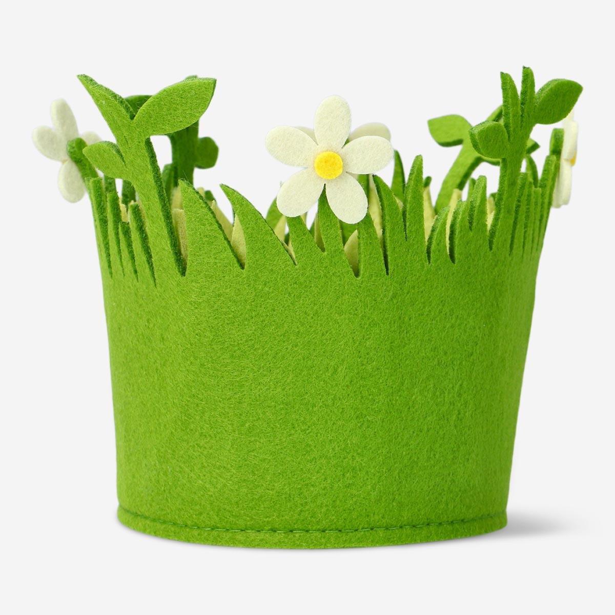Green decorative basket. small