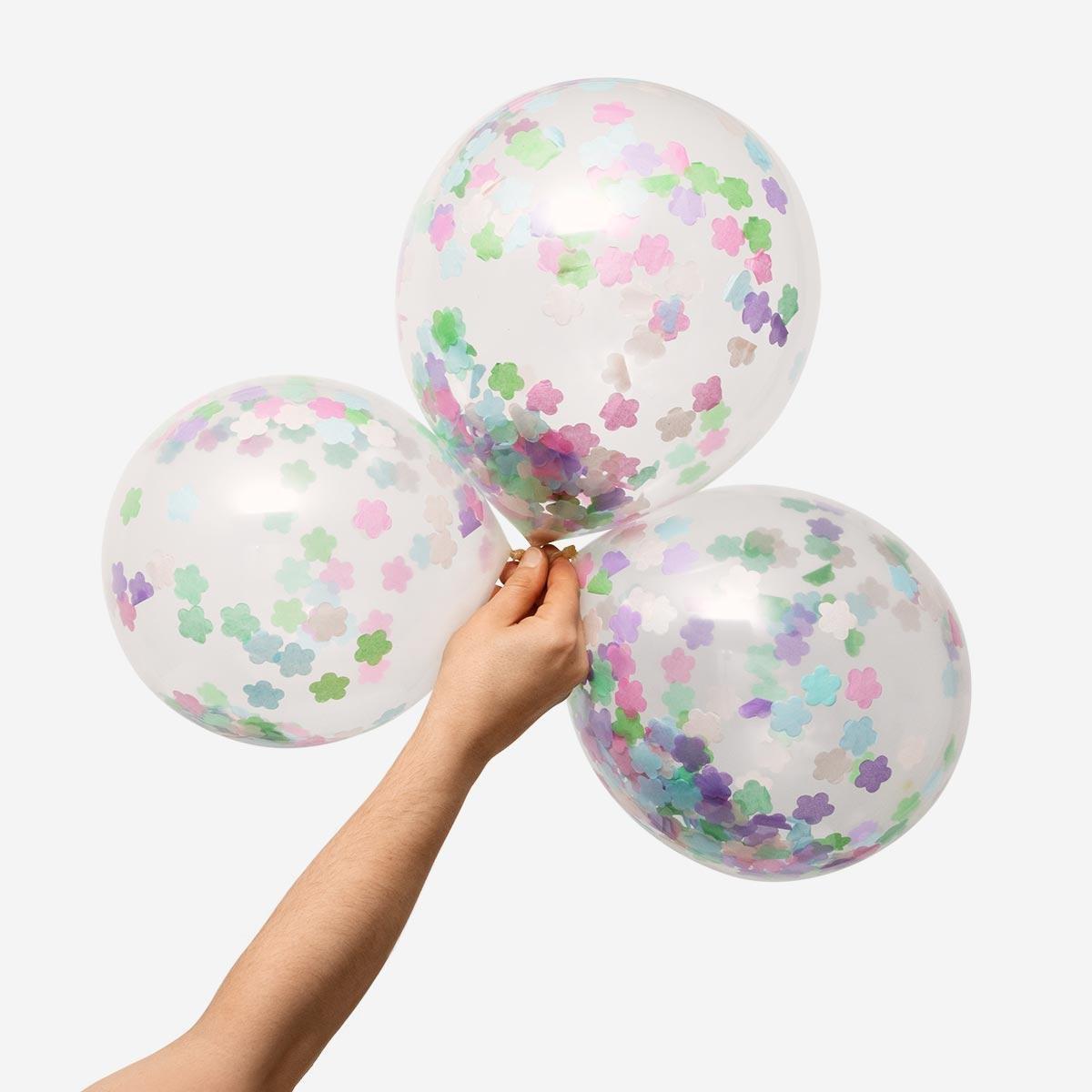 Transparent confetti balloons. 6 pcs