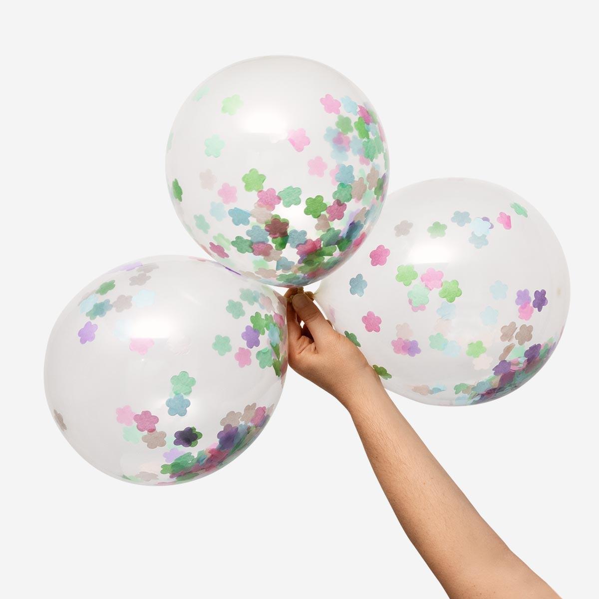Transparent confetti balloons. 6 pcs