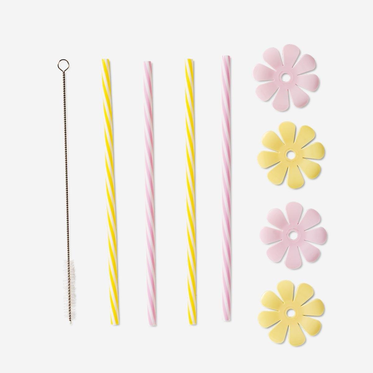 Multicolour reusable straws