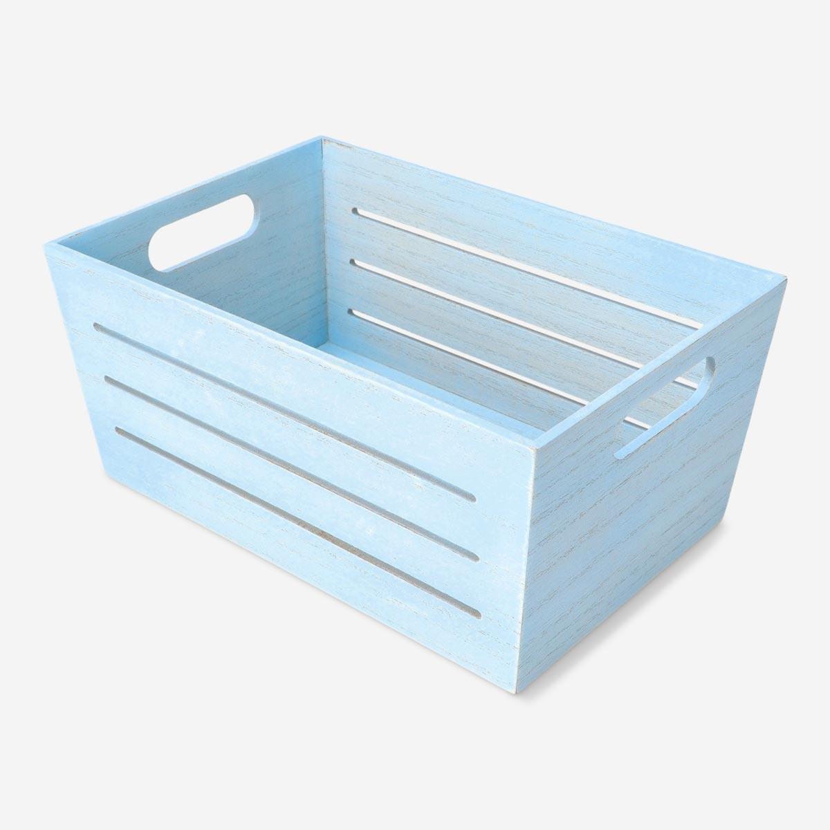 Blue wooden box. large