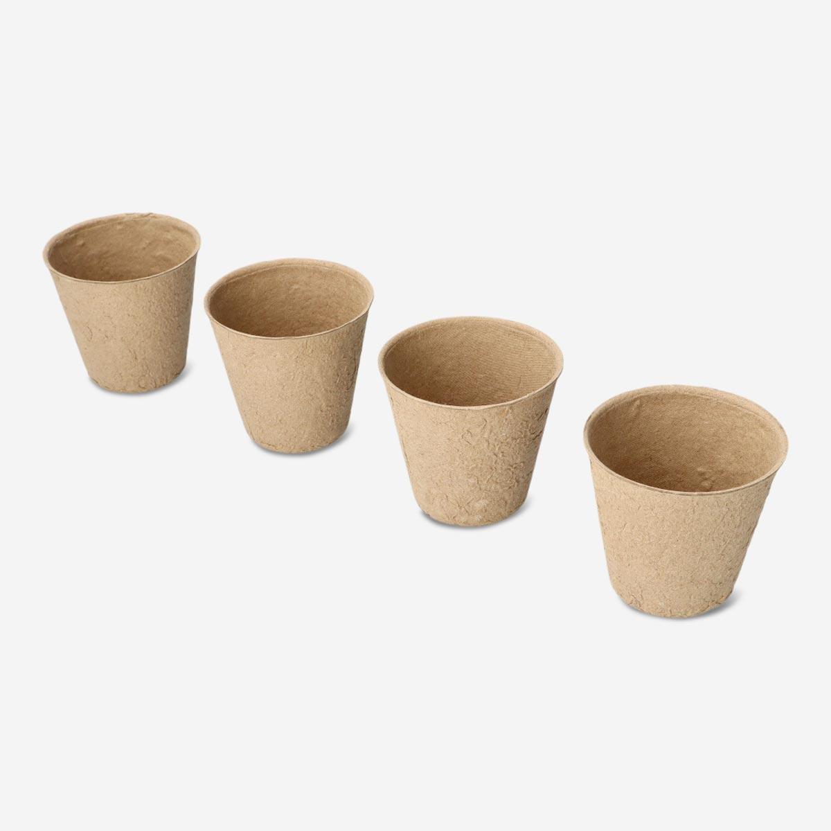 Brown fibre pots. 20 pcs