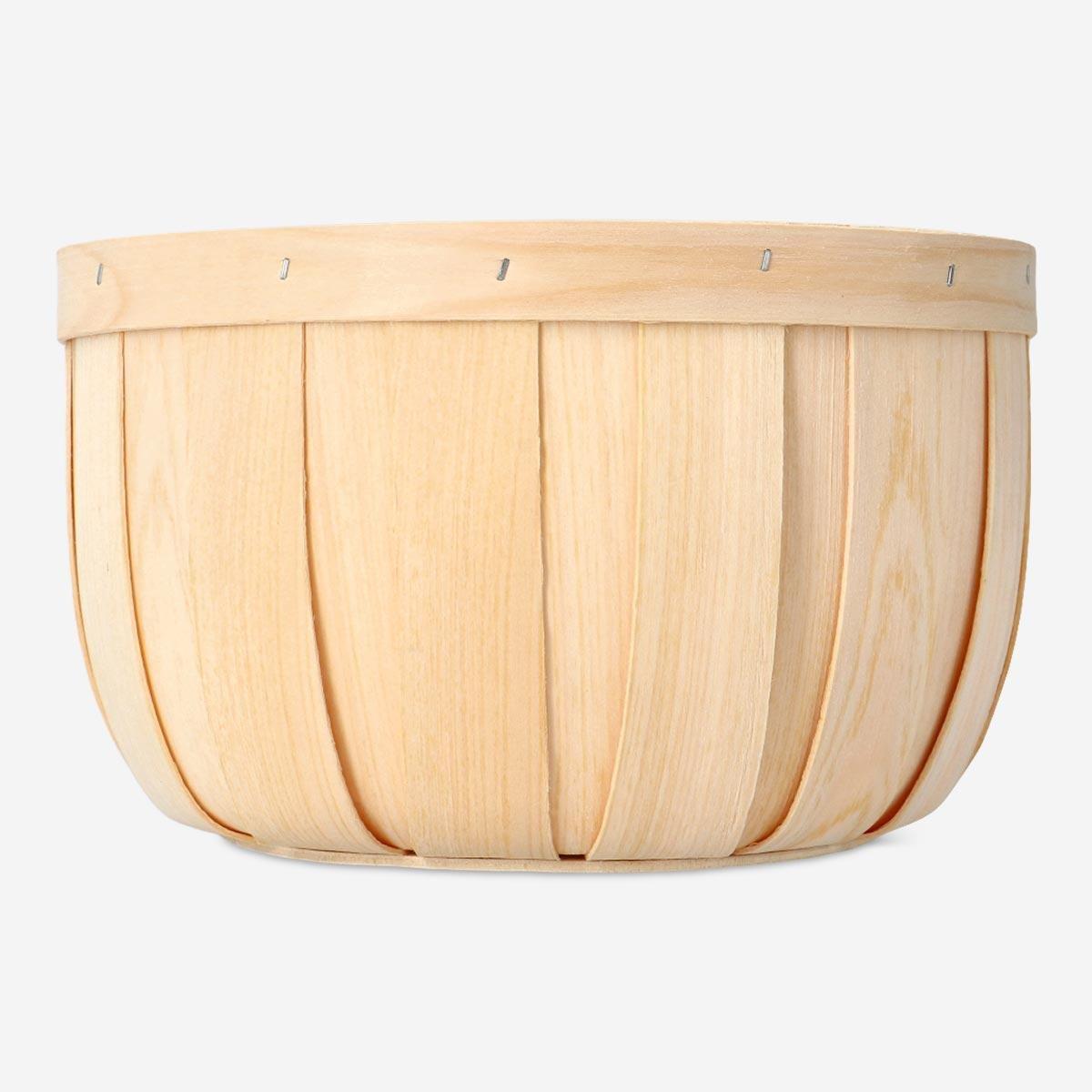 Wooden storage basket