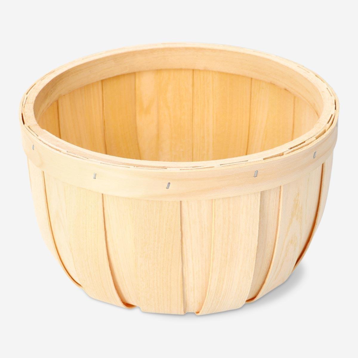 Wooden storage basket