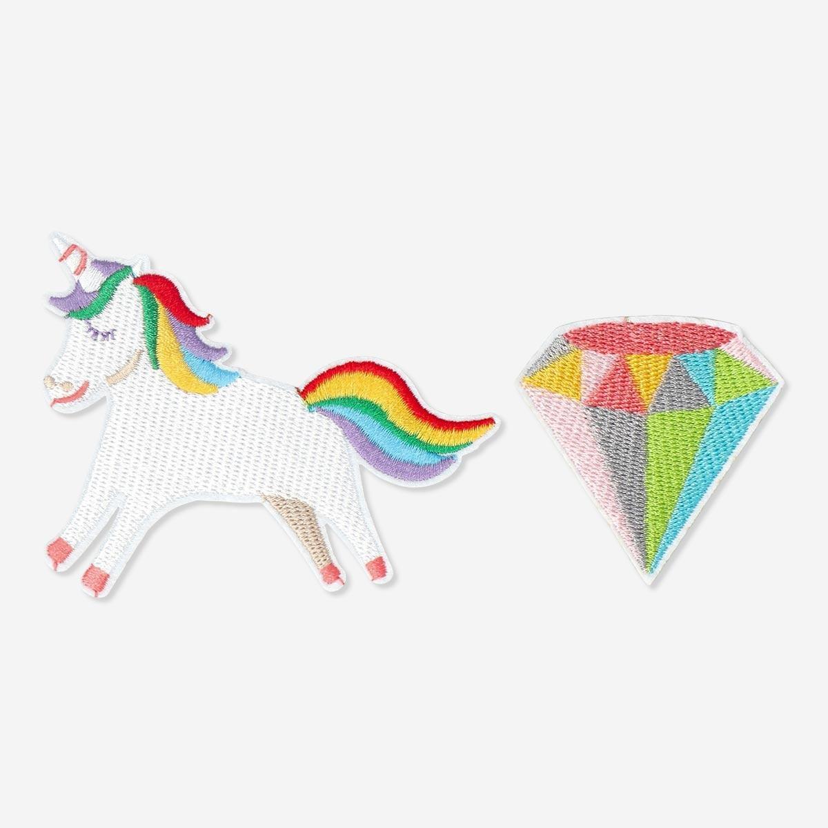 Multicolour iron-on patches. for fabric