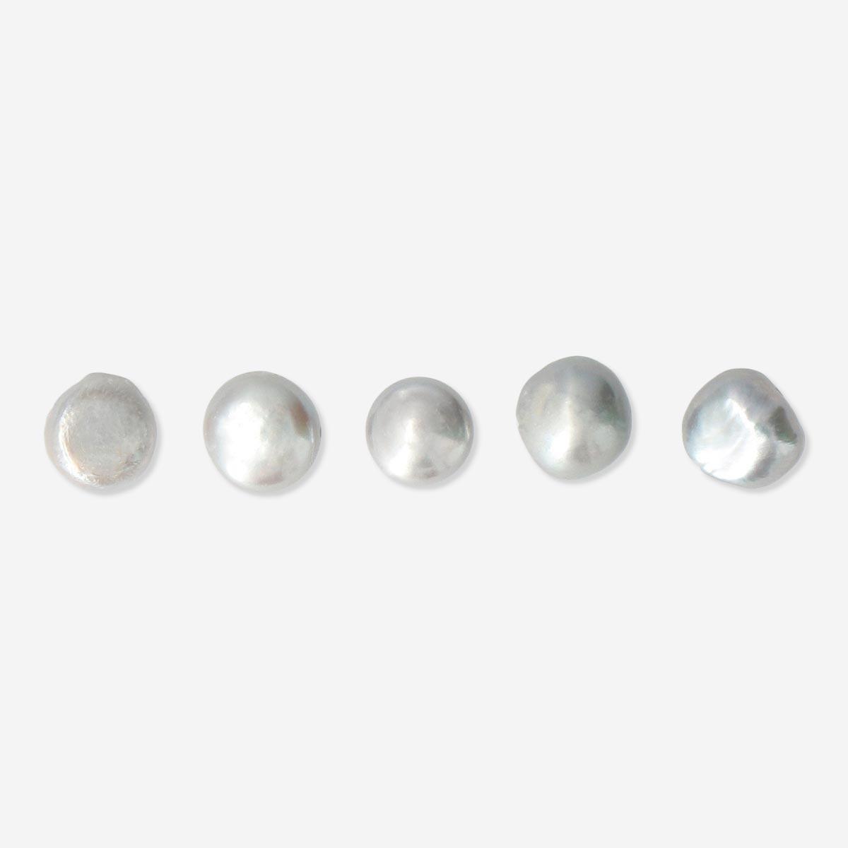 Silver freshwater pearls. 5 pcs