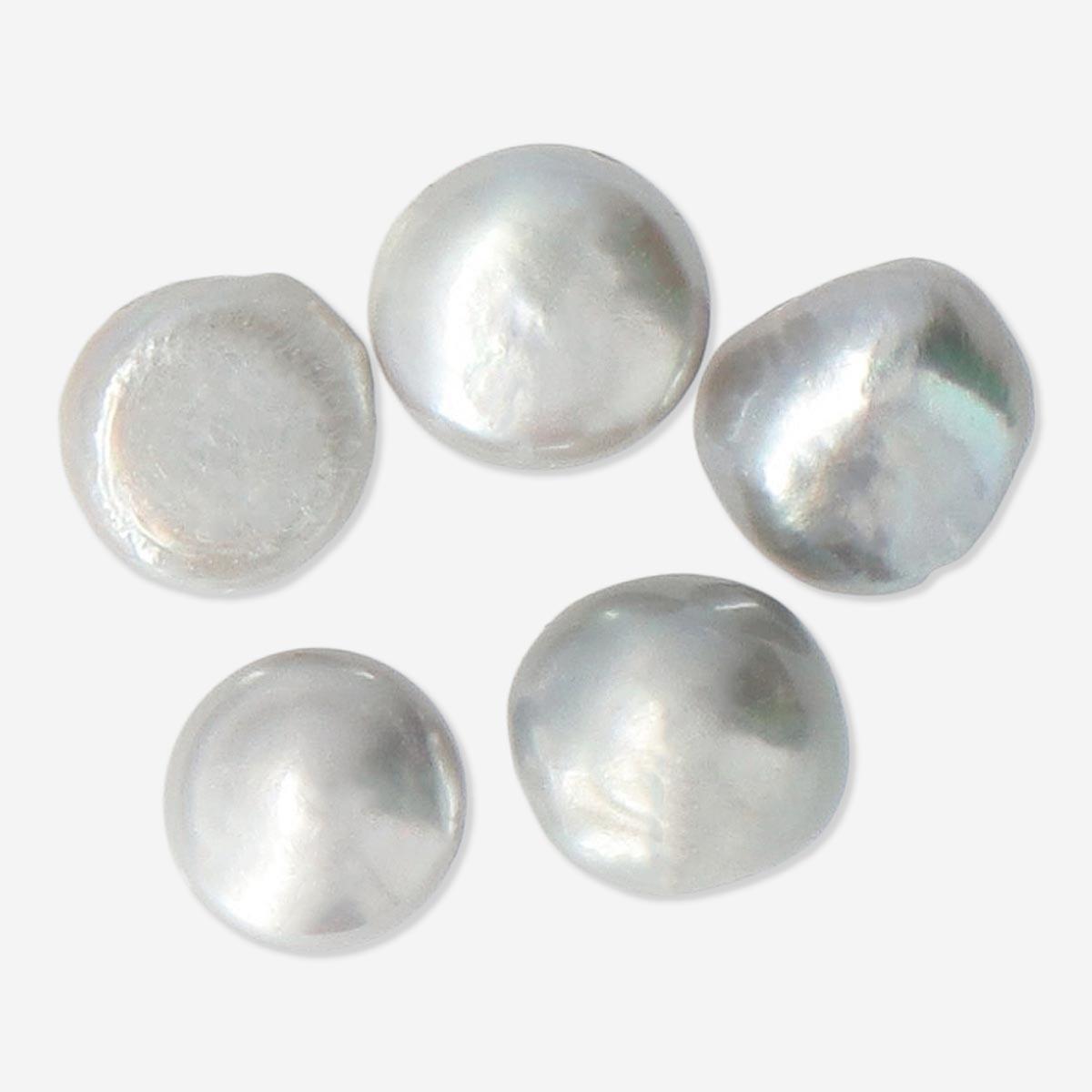 Silver freshwater pearls. 5 pcs