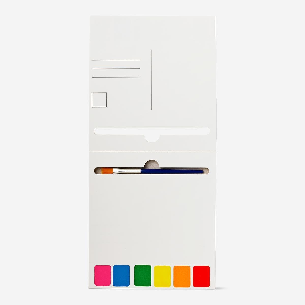 Multicolour paint-your-own postcards