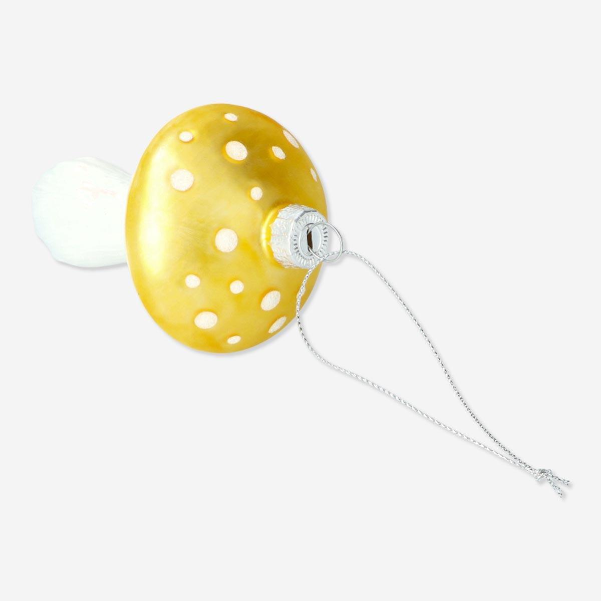 Yellow Easter Mushroom Ornament