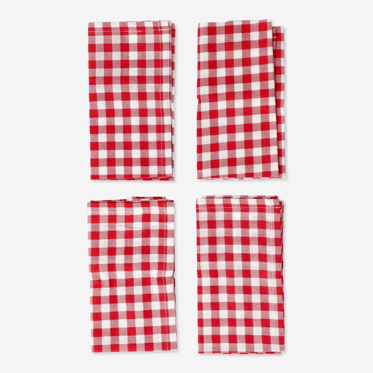 Red fabric napkins. 4 pcs