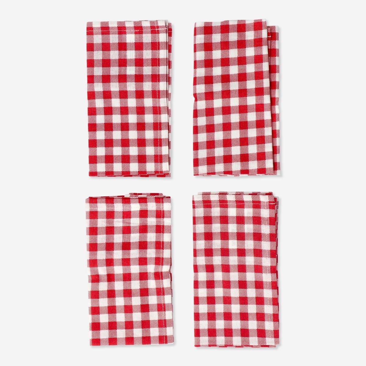 Red fabric napkins. 4 pcs