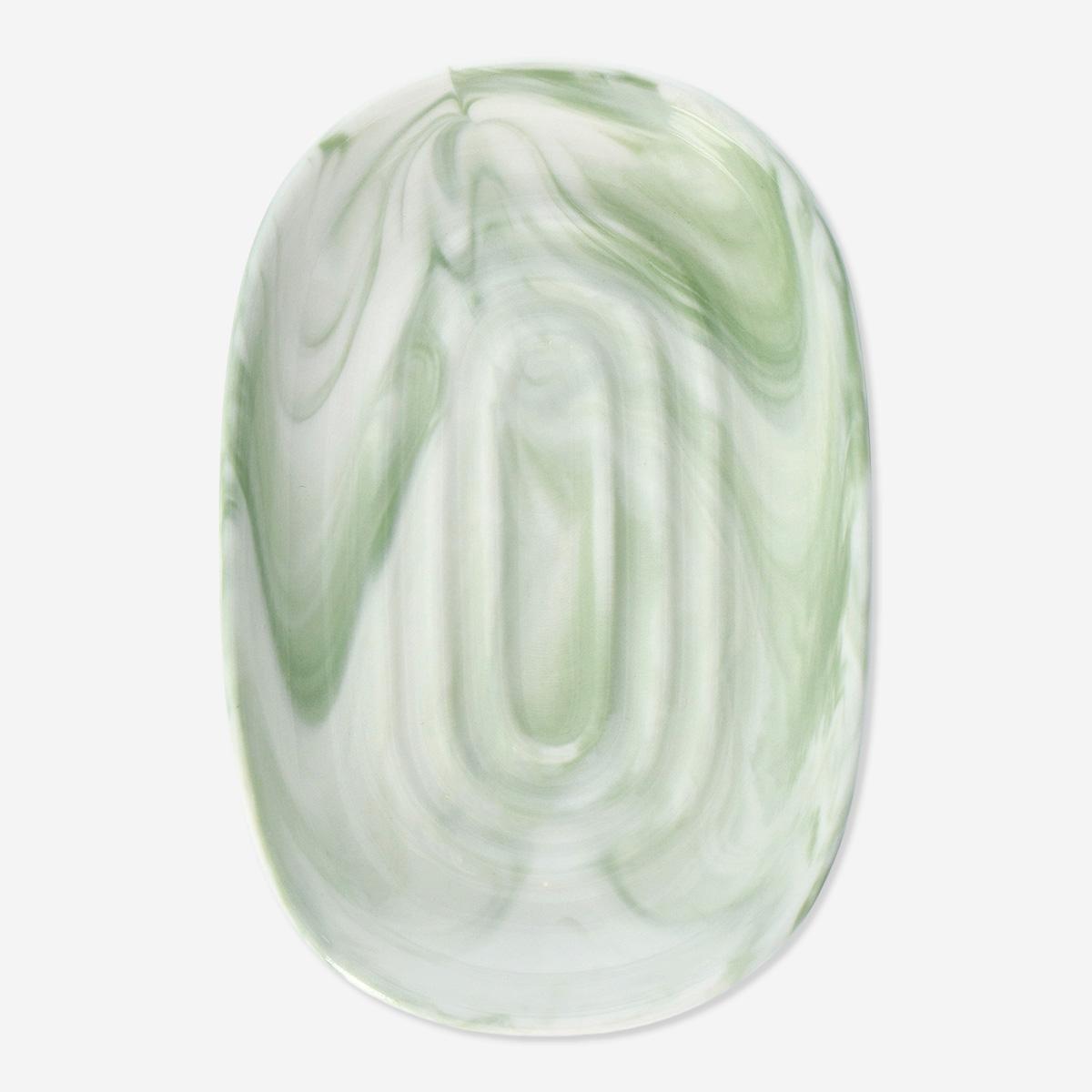 Green soap dish