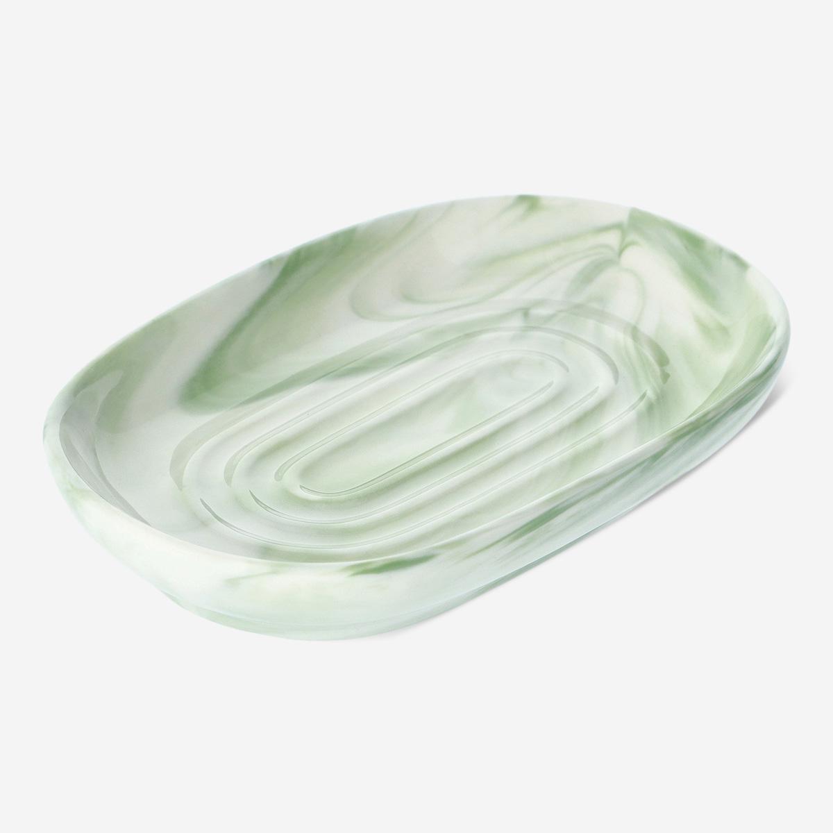 Green soap dish