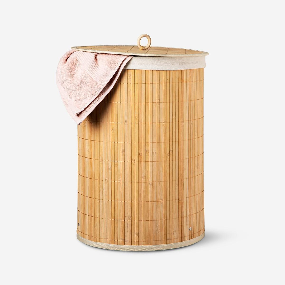 Beige laundry basket