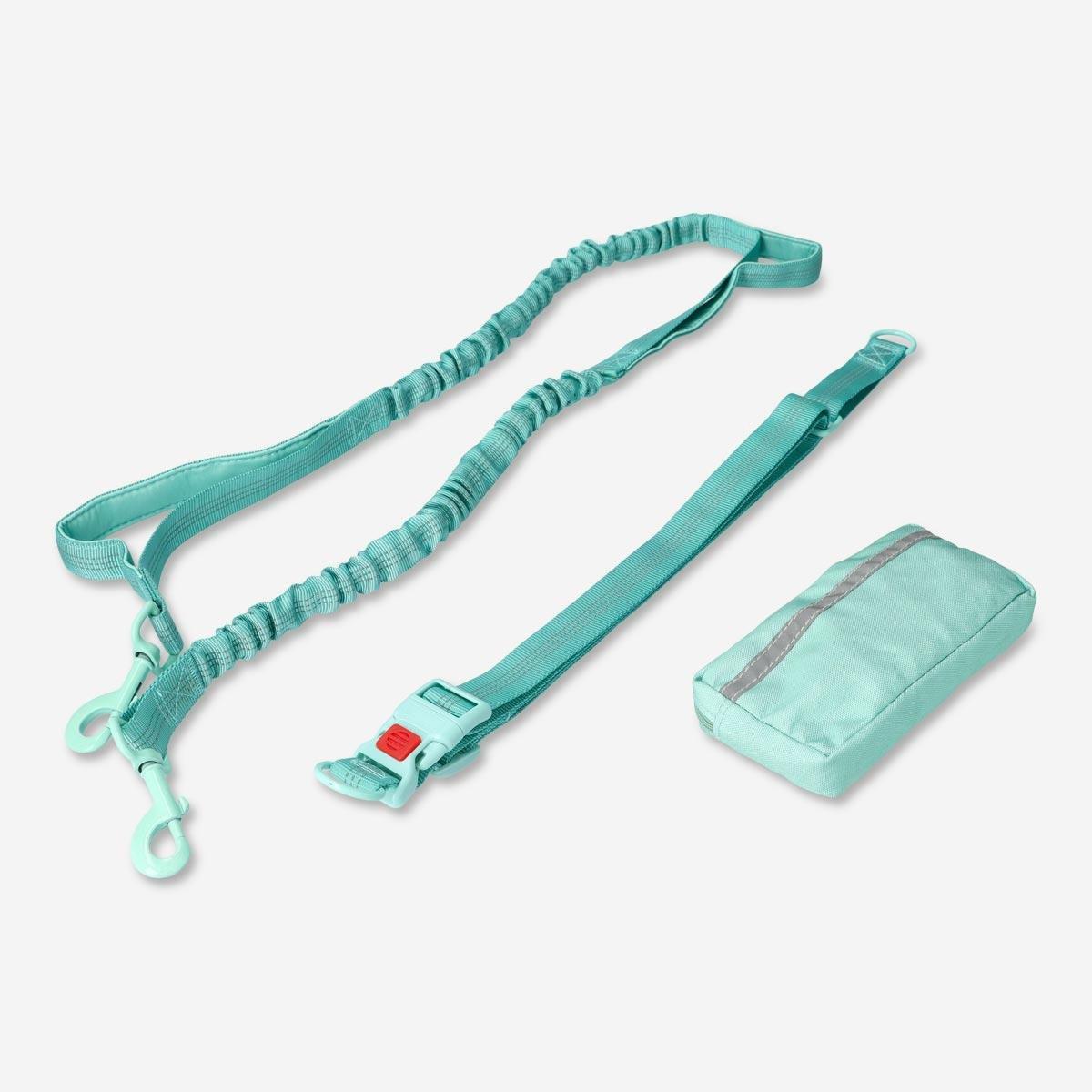 Mint dog lead for running. with pouch