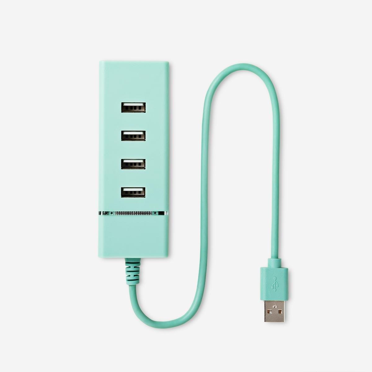 Green usb hub. 4 ports