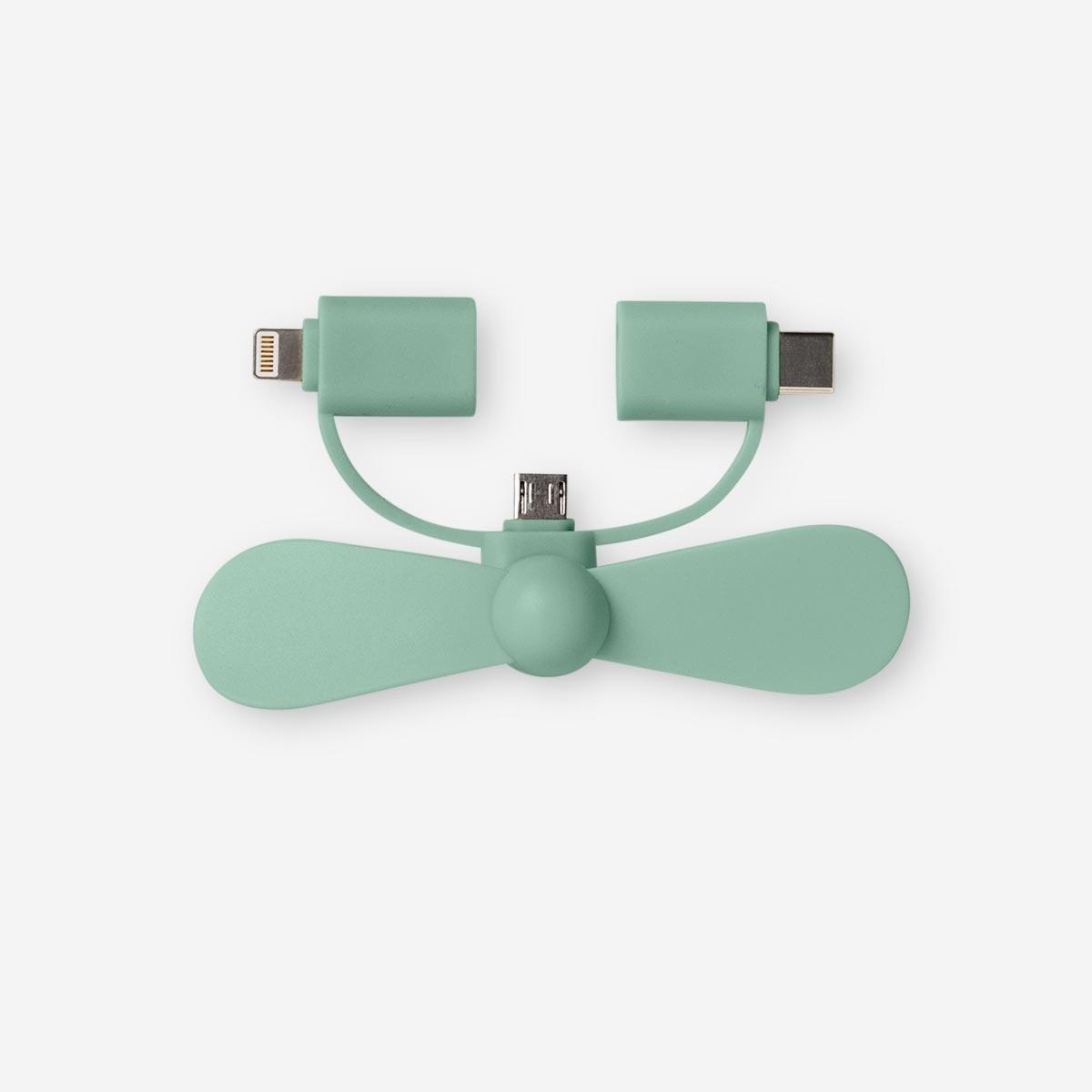 Green smartphone fan