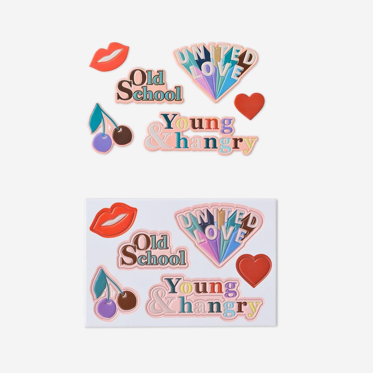 Multicolour laptop stickers. 6 pcs