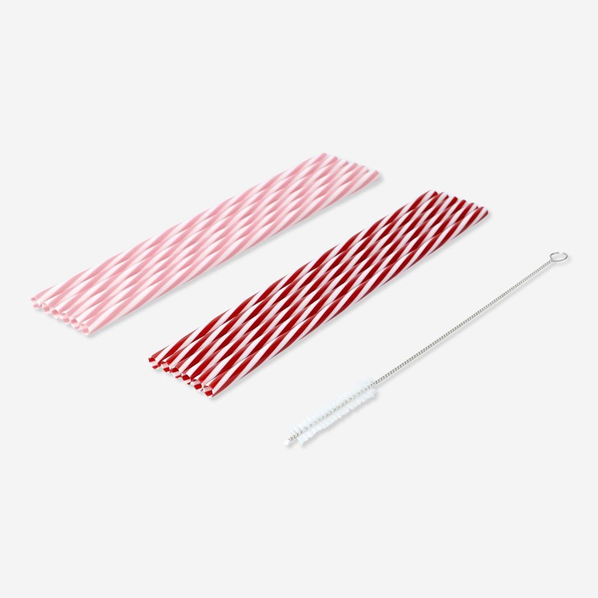 Multicolour reusable straws. 12 pcs
