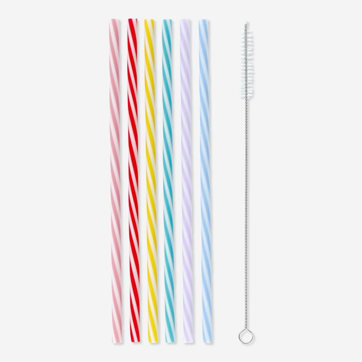 Multicolour Reusable Straws, Set Of 12 Pcs