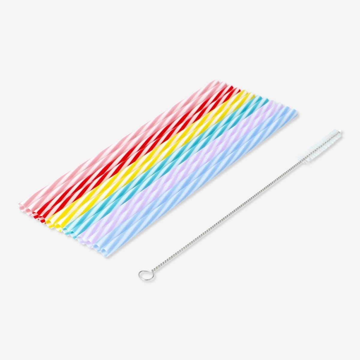 Multicolour Reusable Straws, Set Of 12 Pcs