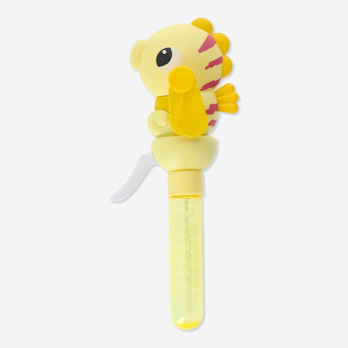 Yellow hand-held fan