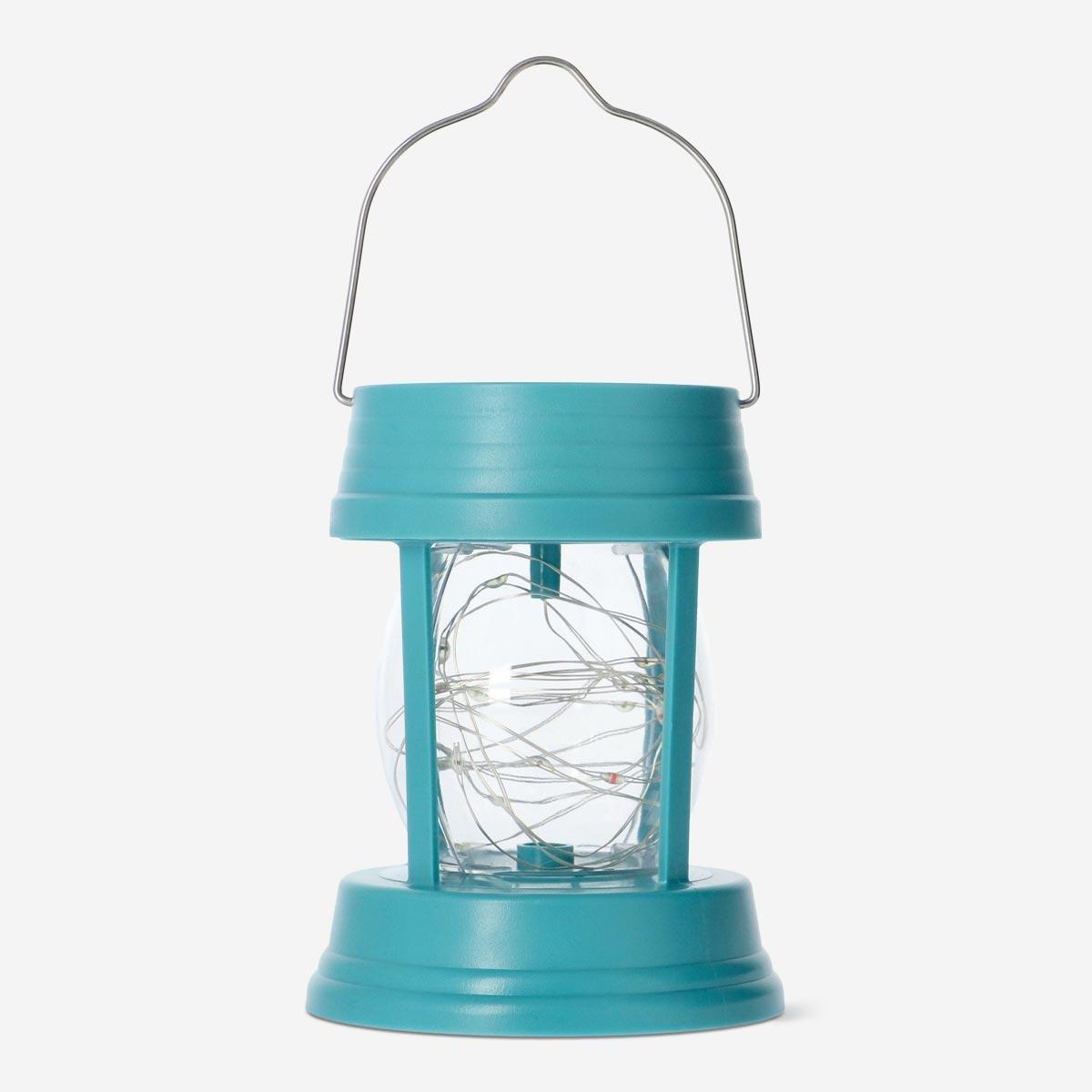 Blue Solar-Powered Lantern