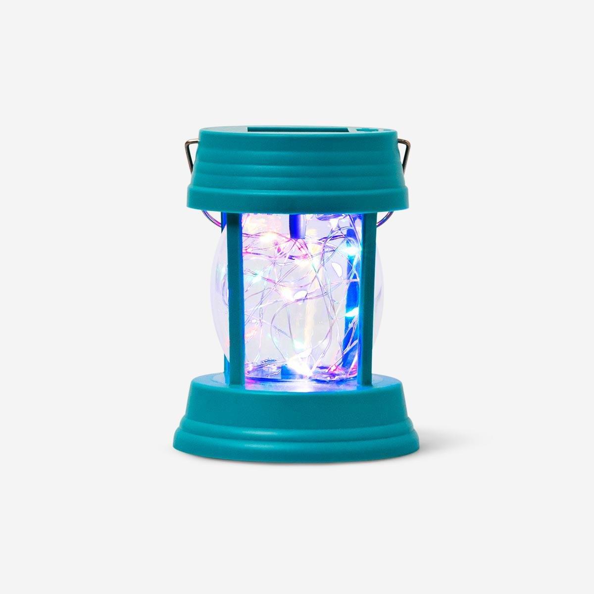 Blue Solar-Powered Lantern
