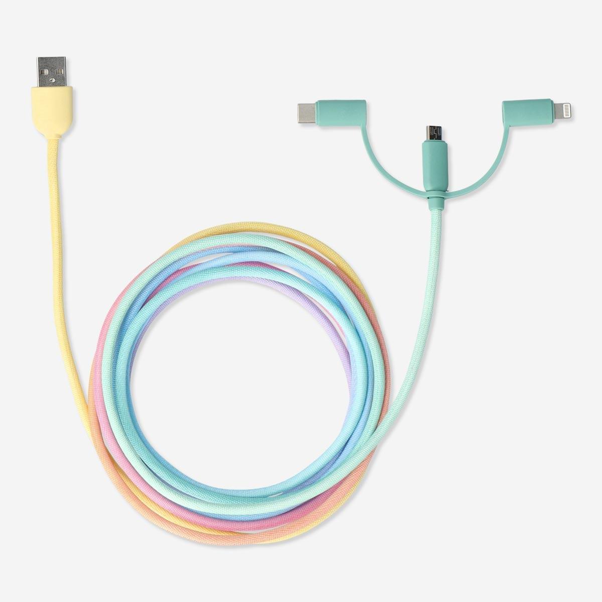 Multicolour usb charging cable