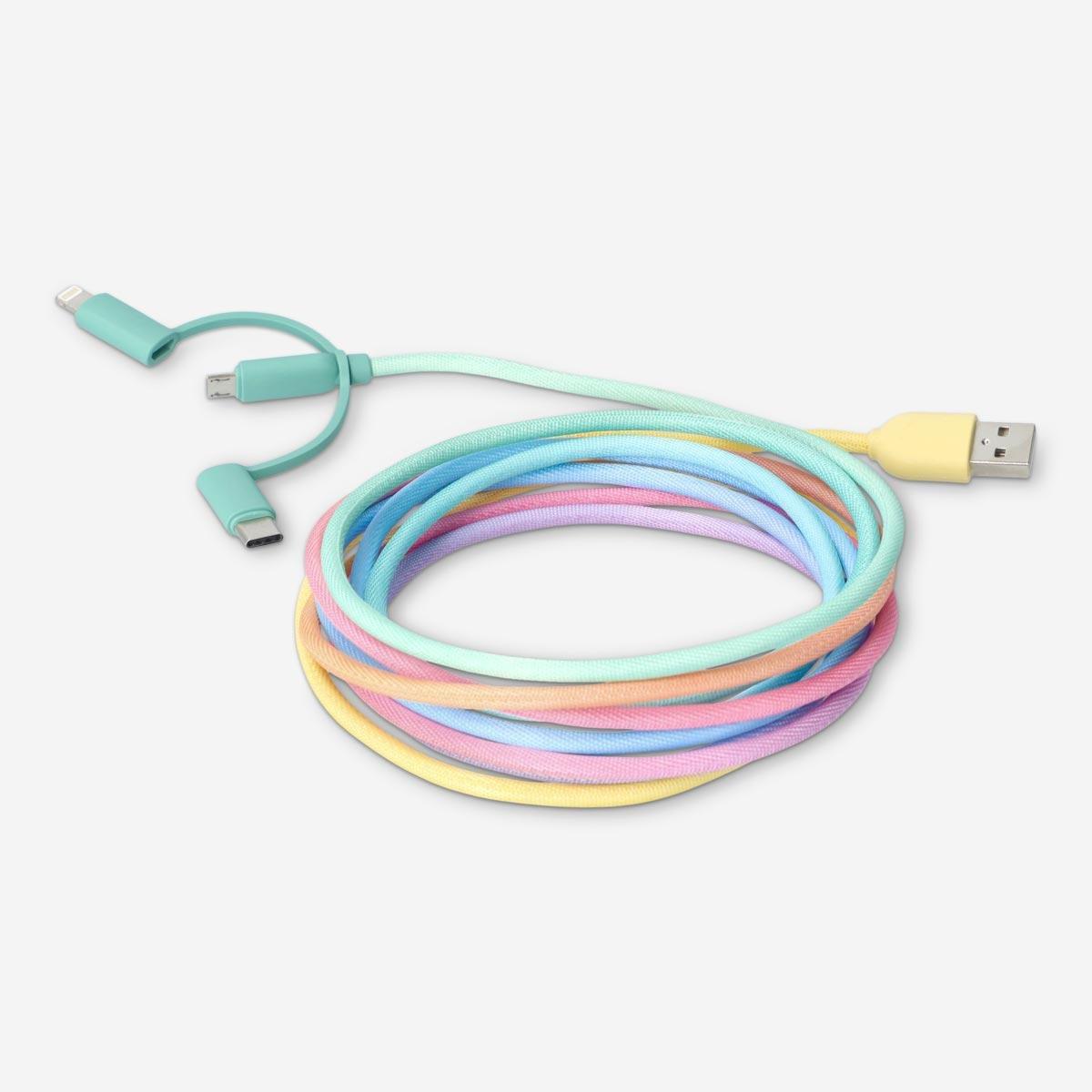 Multicolour usb charging cable