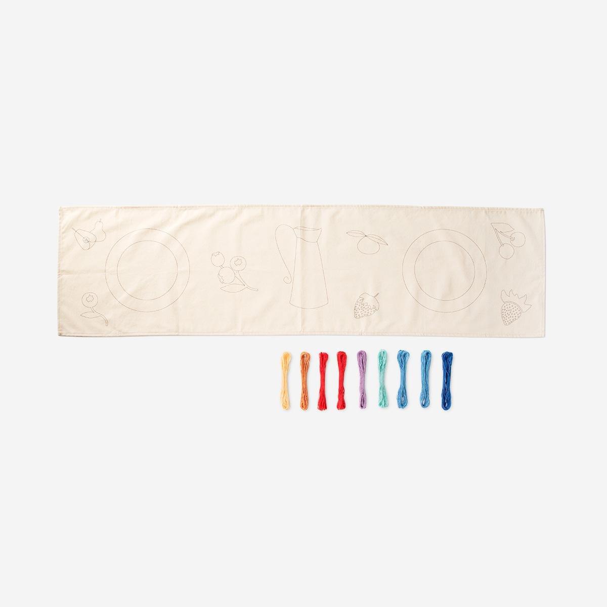 Multicolour embroider-your-own table runner