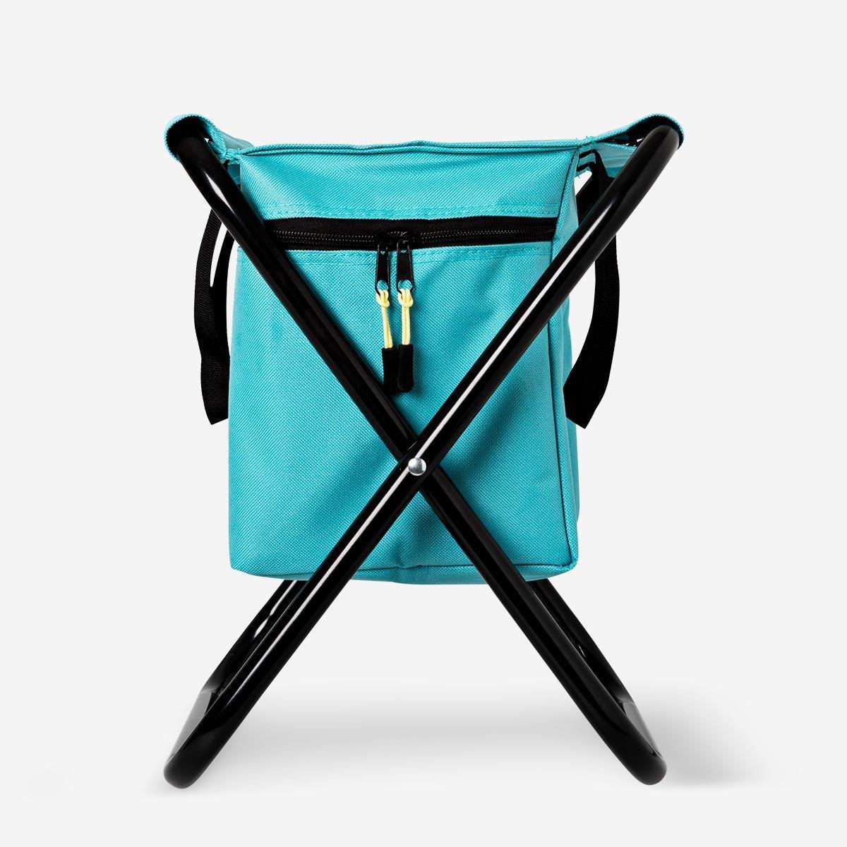 Blue Mini Folding Chair With Cooler Bag