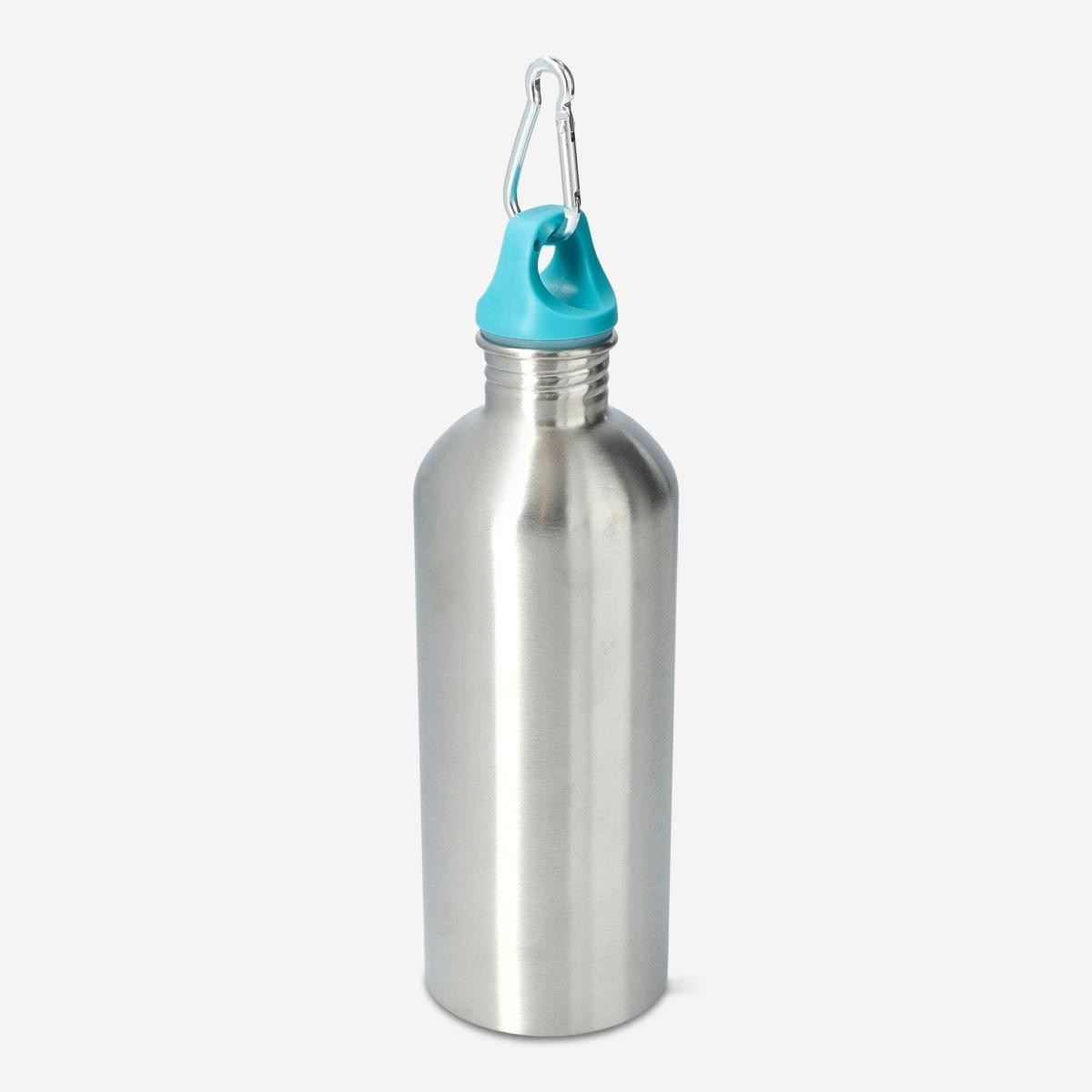 Silver Drinking Bottle With Carabiner