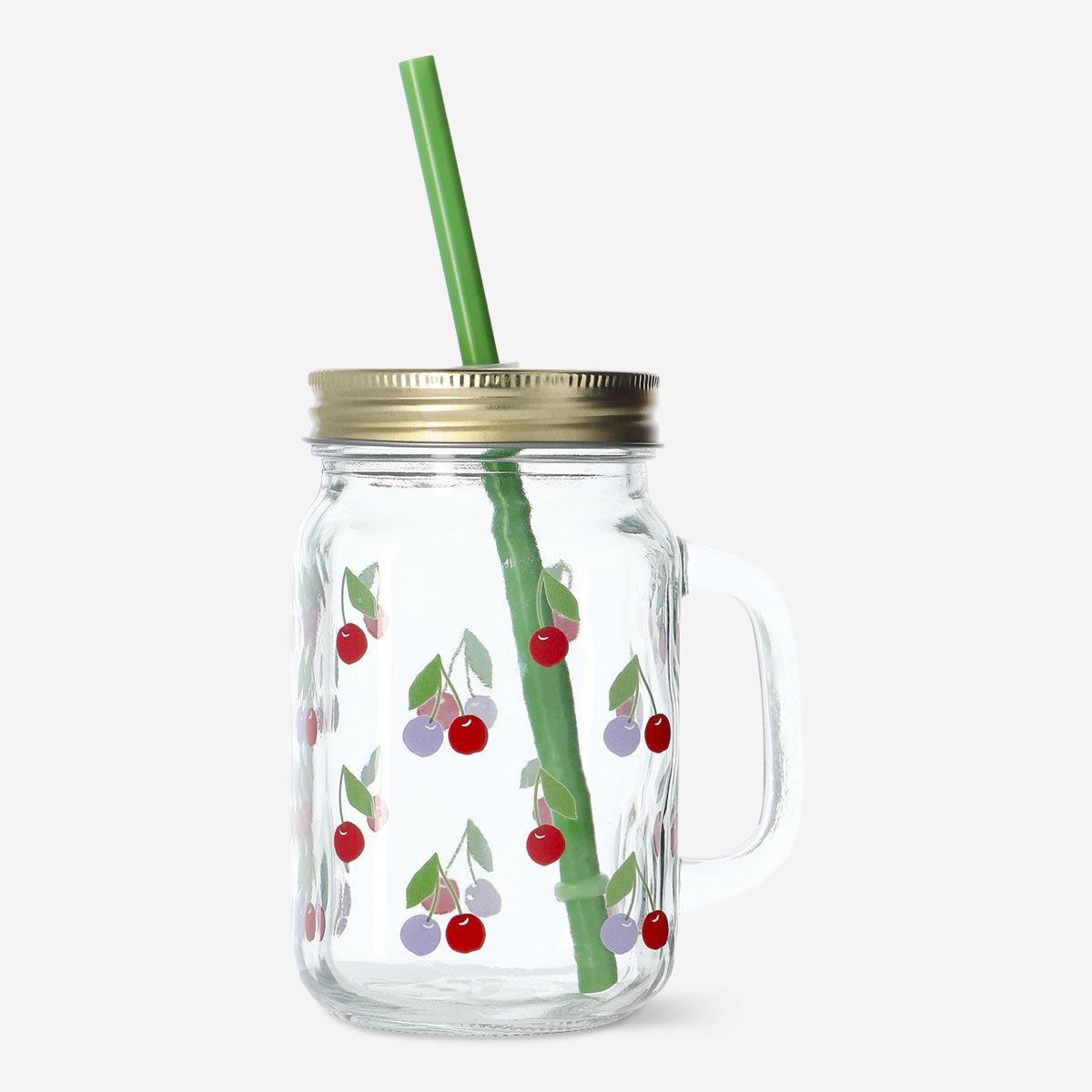 Clear Mug With Straw And Lid