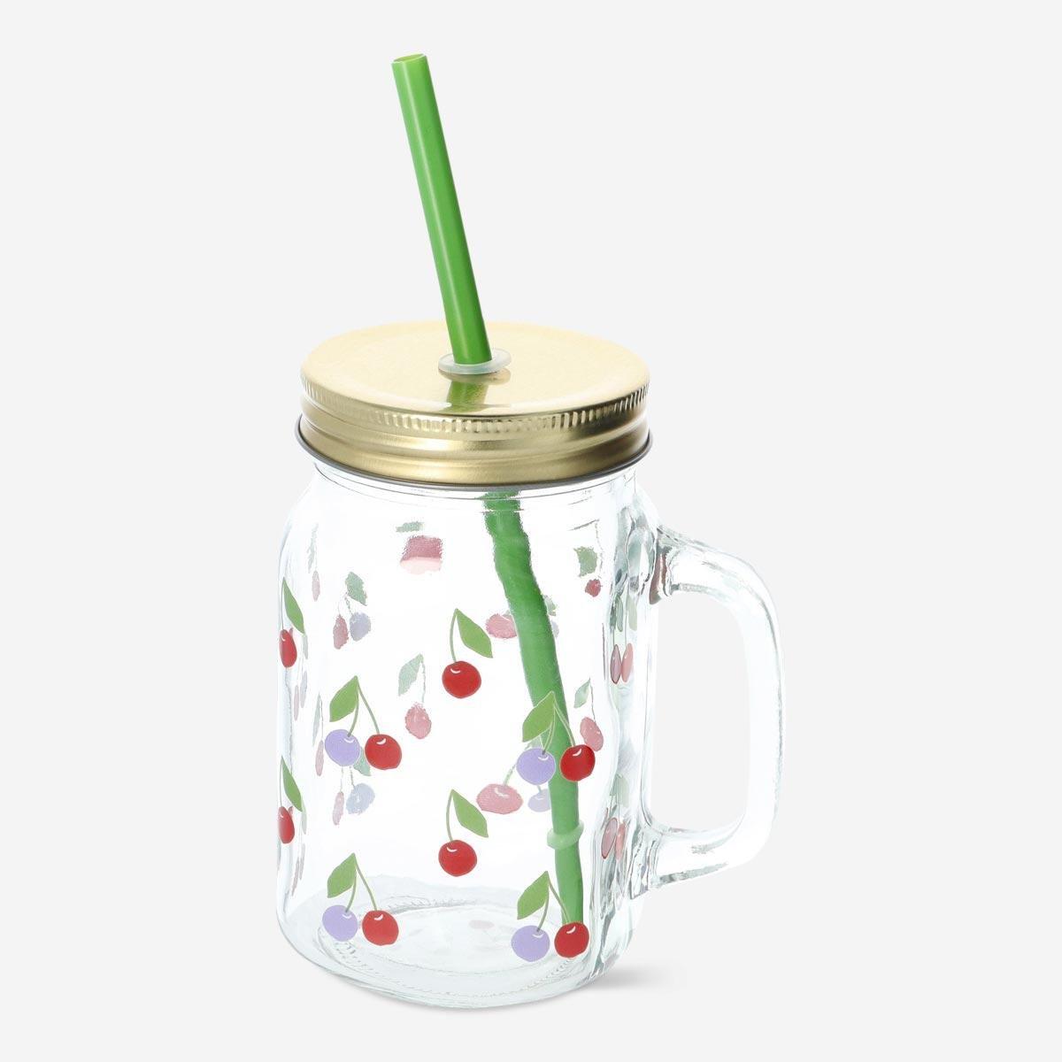 Clear Mug With Straw And Lid